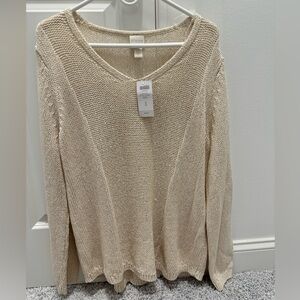 Chicos Sequin shine pullover sweater